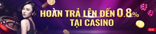 Hấp dẫn với ưu đãi của chương trình Hoàn trả 0.8% Game Casino