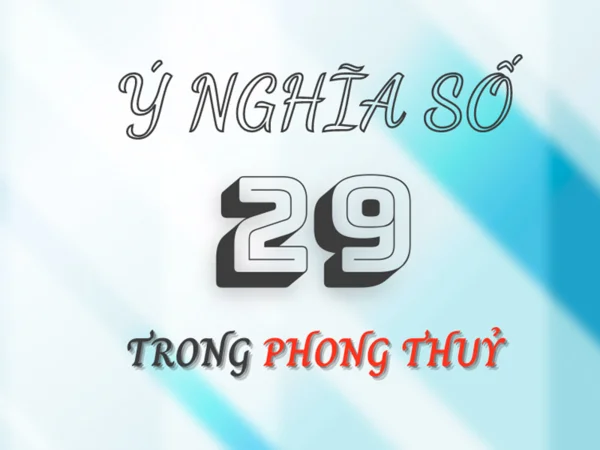 Số 29 trong phong thủy là một con số đặc biệt mang đến sự may mắn, thịnh vượng